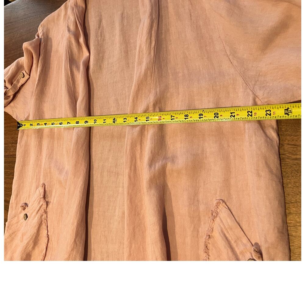 SAGA Linen Duster Cardigan Made in Italy Pink Open Front Lightweight Medium(?) - Picture 7 of 7